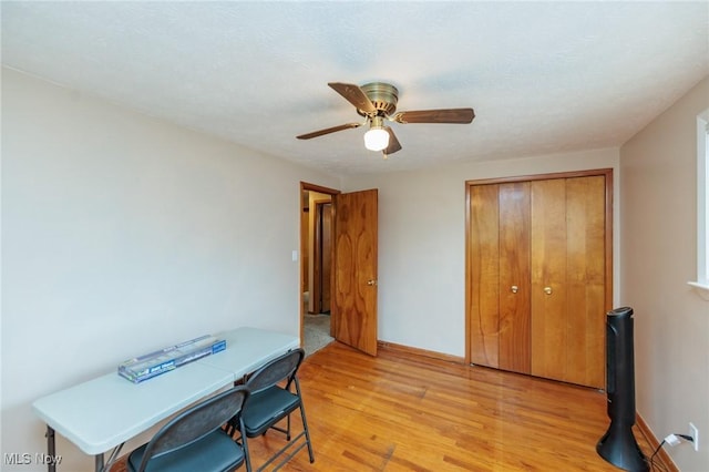 347 Beeler Dr, Berea, OH 44017 - office space featuring a ceiling fan, light wood-style floors, and baseboards
