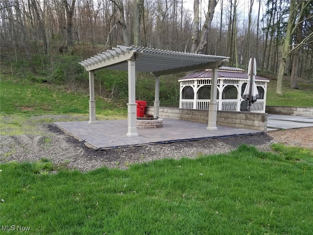 surrounding community featuring a gazebo and a patio