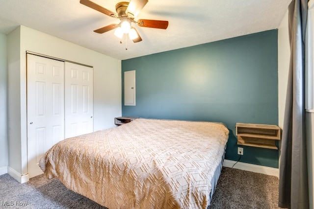 24560 Eldridge Blvd, Bedford Heights, OH 44146 - carpeted bedroom with a closet, baseboards, and ceiling fan