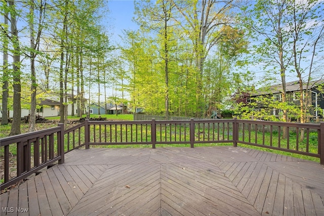 16538 S White Oaks Dr, Strongsville, OH 44136 - wooden deck with a residential view