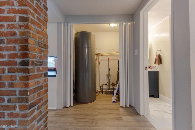 274 2nd St, Lake Milton, OH 44429 - hall featuring water heater and light wood-type flooring