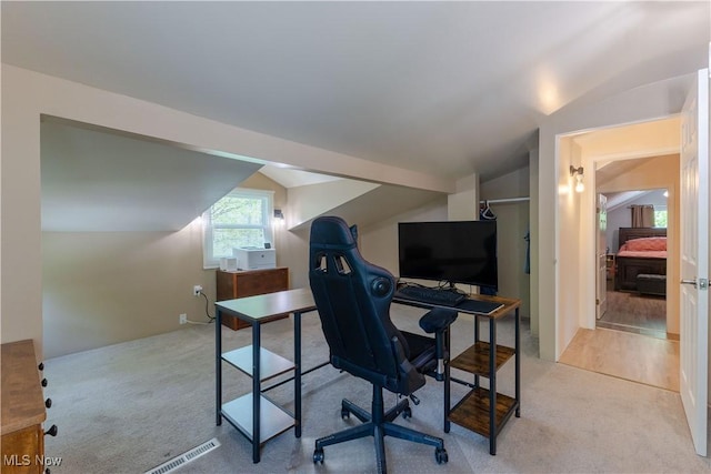 274 2nd St, Lake Milton, OH 44429 - office area with vaulted ceiling and light carpet