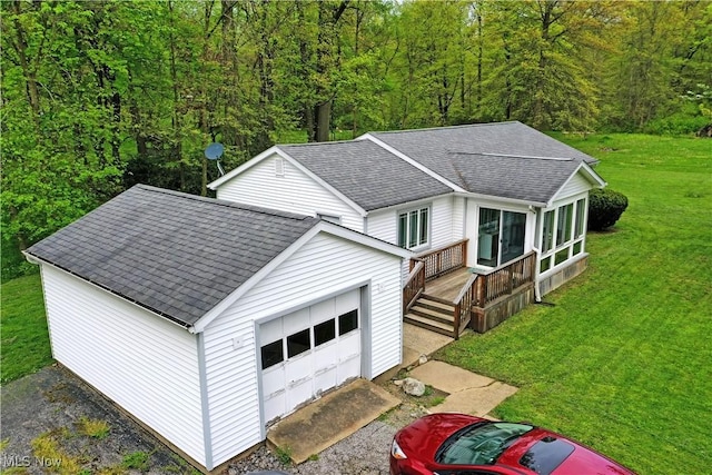 3138 Mccleary Jacoby Rd, Cortland, OH 44410 - view from above of property with a heavily wooded area