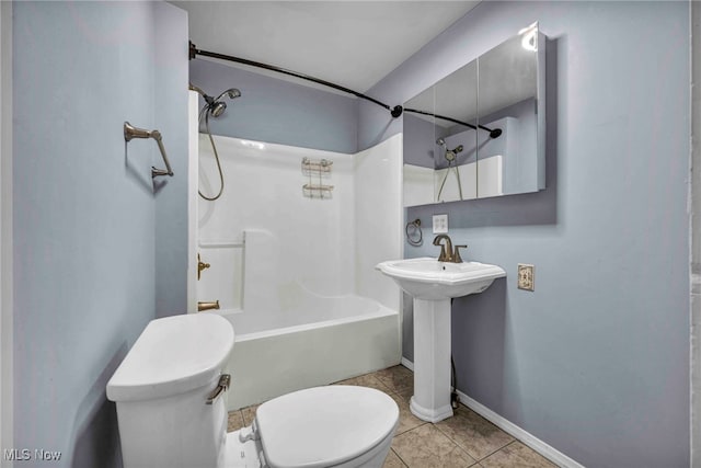 103 N Portage Path, Akron, OH 44303 - bathroom featuring toilet, bathing tub / shower combination, tile patterned floors, and baseboards