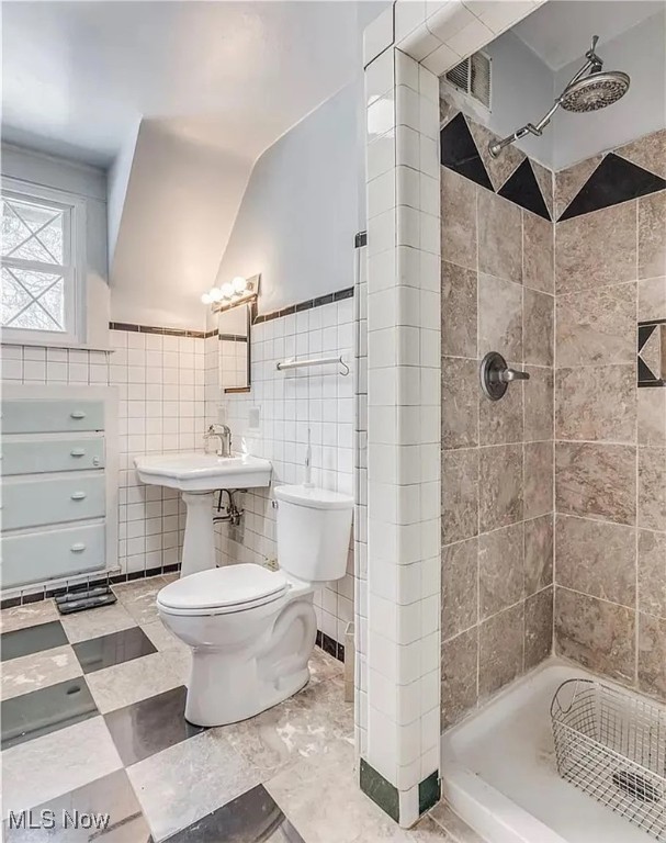 103 N Portage Path, Akron, OH 44303 - full bath with toilet, tile walls, and a shower stall