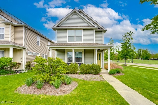 3585 Gerome Ct, Cleveland, OH 44105 - view of front of home with a front lawn and a porch