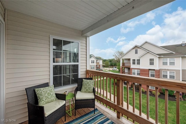 balcony with a residential view