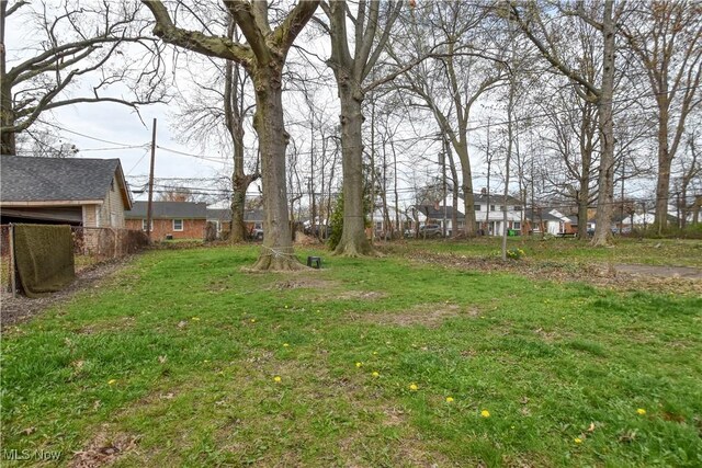 view of yard featuring fence