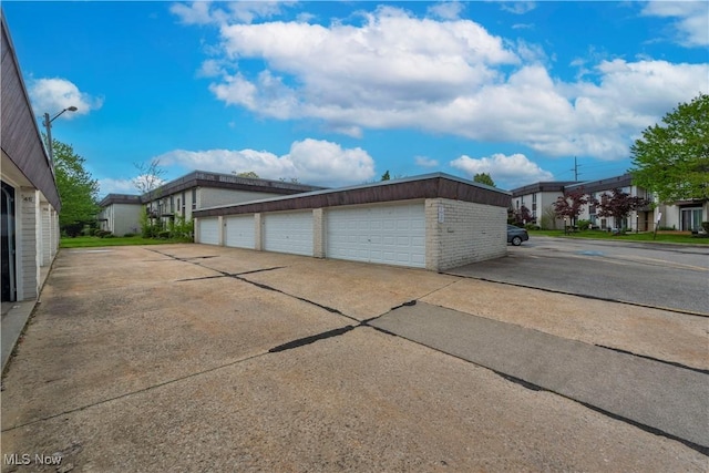 garage with a residential view