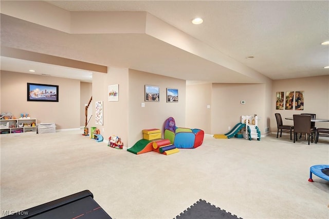 1284 Spafford Dr, Copley, OH 44321 - recreation room featuring carpet flooring, recessed lighting, and baseboards