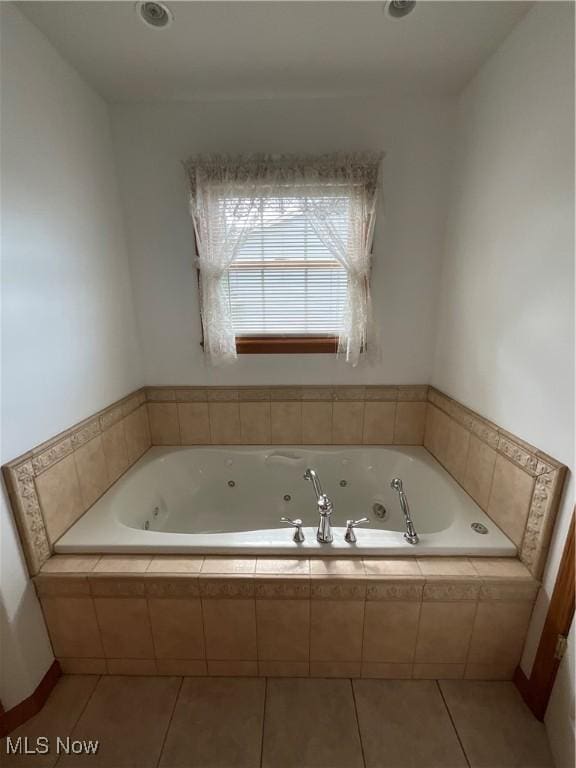 1245 Sageberry Dr, North Lima, OH 44452 - bathroom with a jetted tub and tile patterned flooring