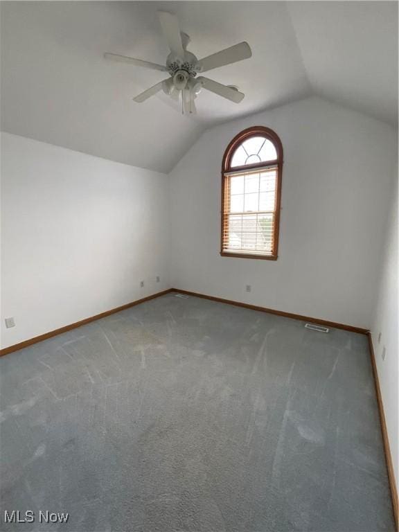 1245 Sageberry Dr, North Lima, OH 44452 - bonus room featuring lofted ceiling, ceiling fan, and carpet floors