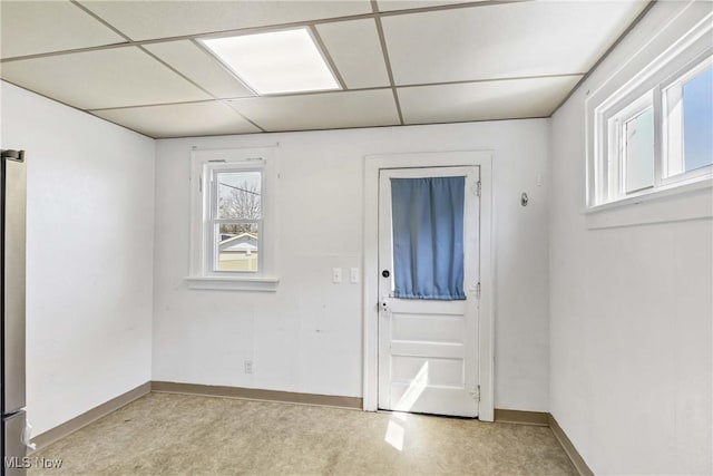 7700 Spring Garden Rd, Parma, OH 44129 - foyer with baseboards and a drop ceiling