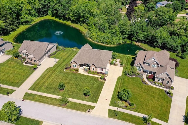 drone / aerial view of a large body of water