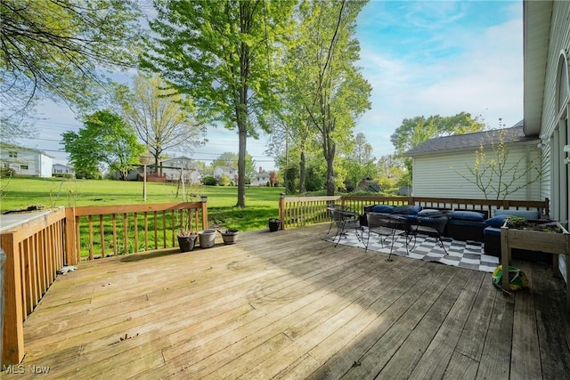 24660 Sittingbourne Ln, Beachwood, OH 44122 - wooden deck with a yard and outdoor lounge area