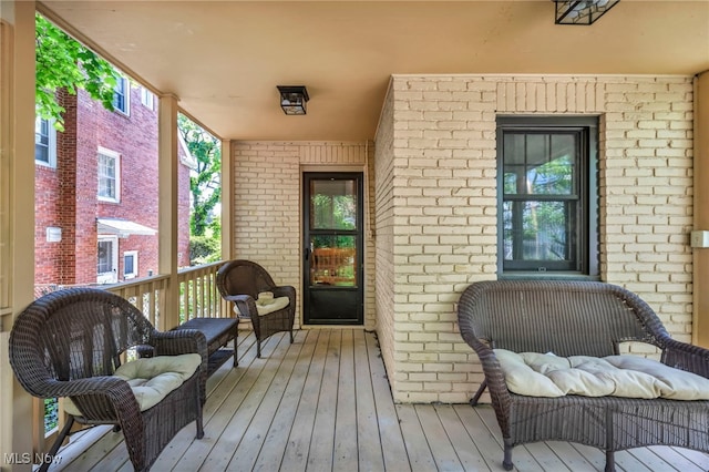 wooden deck with a porch