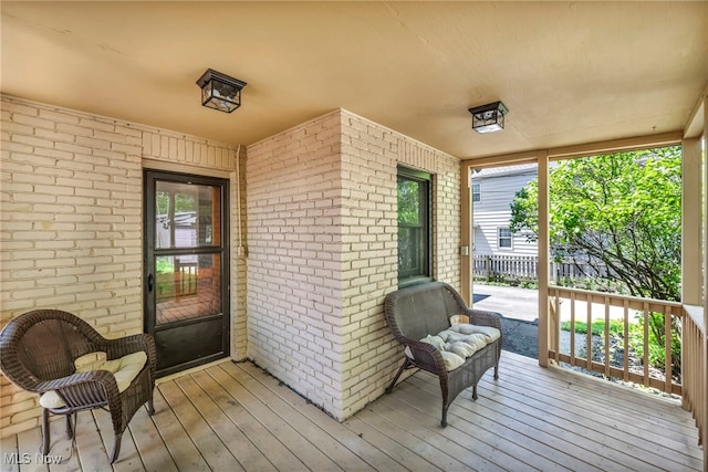 wooden terrace with covered porch
