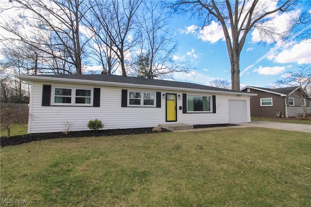 1674 Yolanda Dr, Austintown, OH 44511 - ranch-style home featuring driveway, an attached garage, and a front lawn