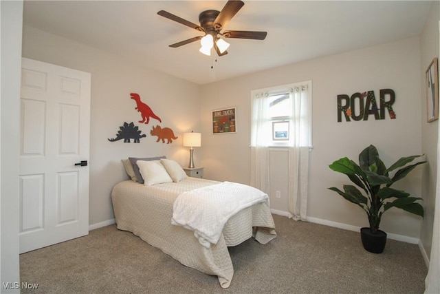 1674 Yolanda Dr, Austintown, OH 44511 - carpeted bedroom featuring baseboards and ceiling fan