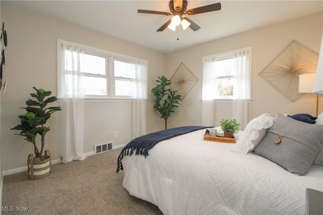 1674 Yolanda Dr, Austintown, OH 44511 - carpeted bedroom with multiple windows, baseboards, and a ceiling fan