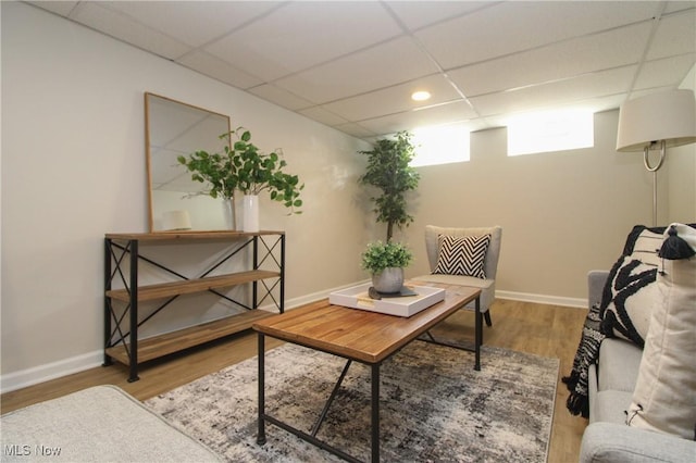 1674 Yolanda Dr, Austintown, OH 44511 - sitting room featuring a paneled ceiling, wood finished floors, and baseboards