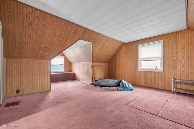 4194 W 140th St, Cleveland, OH 44135 - bonus room featuring healthy amount of natural light, carpet flooring, wood walls, and lofted ceiling
