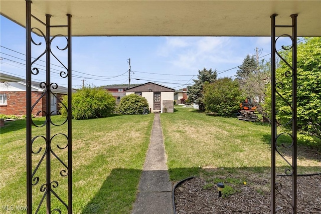 view of grassy yard