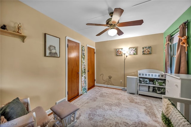 3475 Clague Rd, North Olmsted, OH 44070 - bedroom with baseboards and a ceiling fan