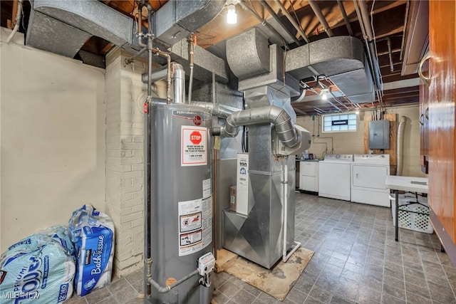 3475 Clague Rd, North Olmsted, OH 44070 - utilities with water heater, separate washer and dryer, electric panel, and heating unit