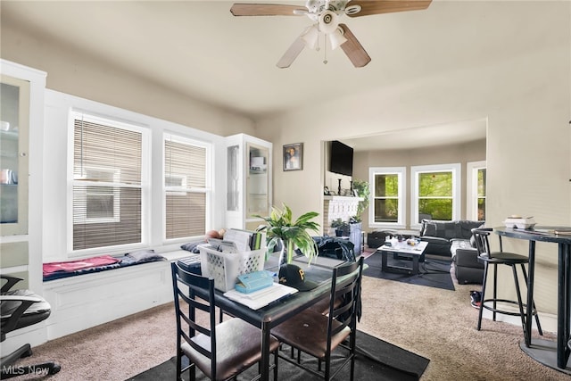 3436 Beechwood Ave, Cleveland Heights, OH 44118 - carpeted dining area with a ceiling fan