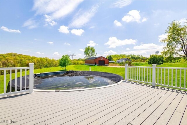 99 Township Road 262, Bloomingdale, OH 43910 - wooden deck with a yard and an outdoor structure