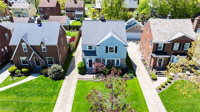 aerial perspective of suburban area