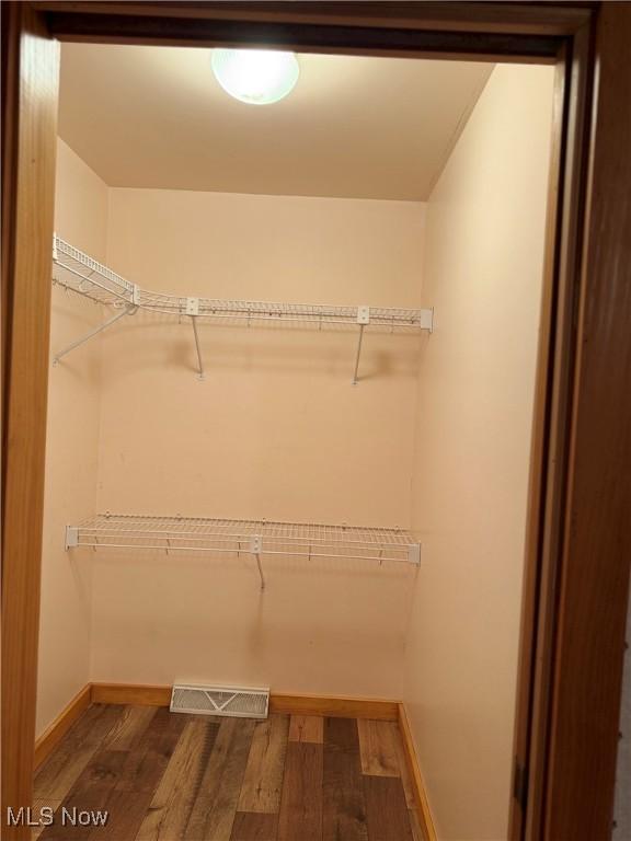 15180 Stoltz Rd, Diamond, OH 44412 - walk in closet with dark wood-type flooring