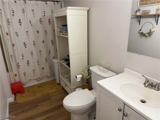 2201 Jackson St, Lorain, OH 44052 - bathroom with wood finished floors, toilet, and vanity