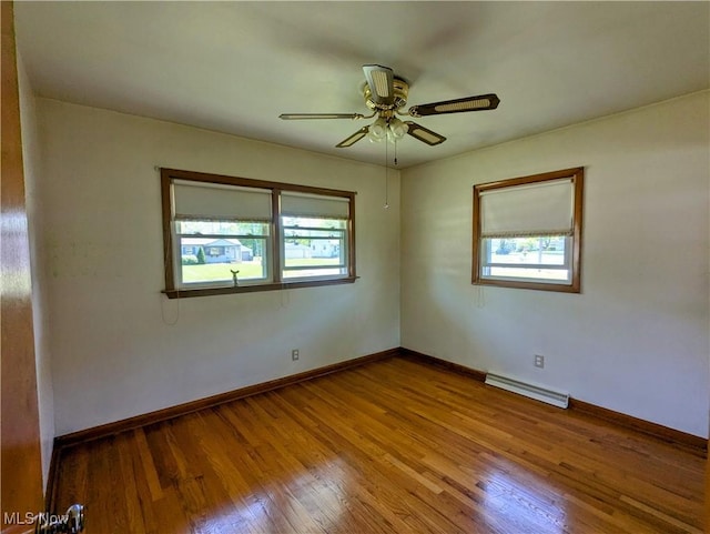 316 S Inglewood Ave, Austintown, OH 44515 - unfurnished room featuring healthy amount of natural light, wood finished floors, ceiling fan, and baseboards