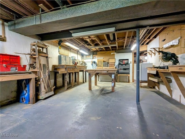 316 S Inglewood Ave, Austintown, OH 44515 - unfinished basement featuring a workshop area