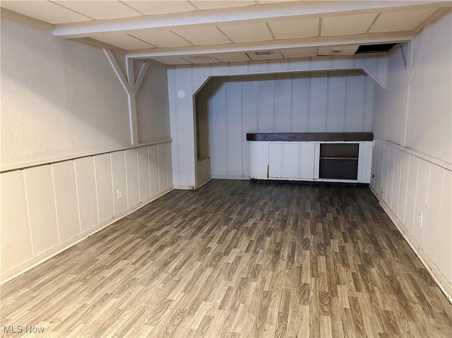 4110 Ridgeview Rd, Cleveland, OH 44144 - finished below grade area featuring wood finished floors and a decorative wall