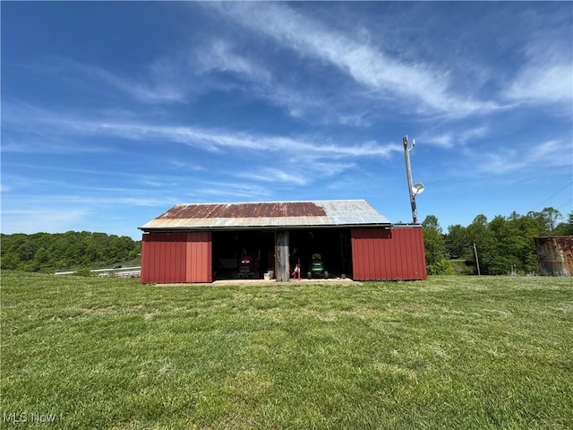 6255 Highland Ridge Rd, Lowell, OH 45744 - view of pole building featuring a lawn