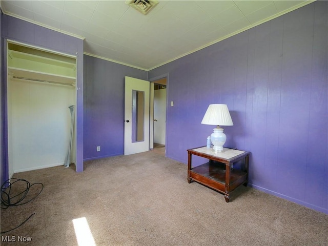 111 Pine Ln, Barnesville, OH 43713 - unfurnished bedroom with ornamental molding and carpet floors