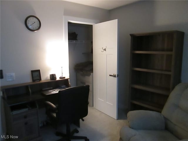 office space with light carpet