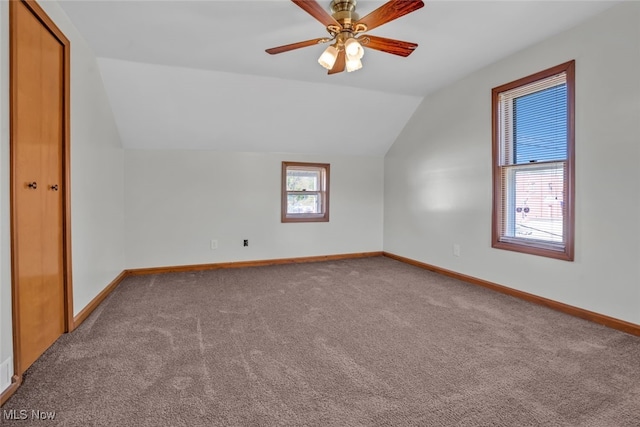 2000 Henry Ave SW, Canton, OH 44706 - bonus room with carpet floors, vaulted ceiling, baseboards, and a ceiling fan