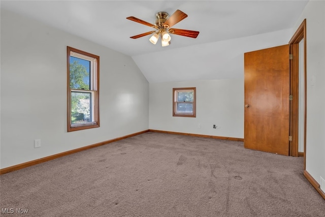 2000 Henry Ave SW, Canton, OH 44706 - additional living space featuring lofted ceiling, carpet, baseboards, and a ceiling fan