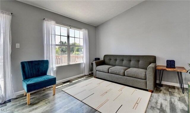 213 Knollton Dr, Millersburg, OH 44654 - sitting room with wood finished floors, baseboards, and vaulted ceiling