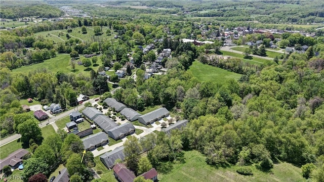 213 Knollton Dr, Millersburg, OH 44654 - aerial view of property and surrounding area with a heavily wooded area and nearby suburban area
