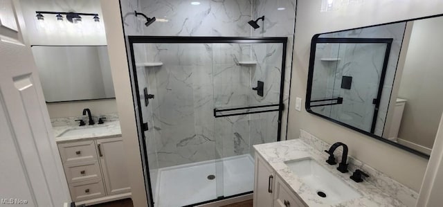 1404 15th St, Vienna, WV 26105 - bathroom with a marble finish shower and vanity