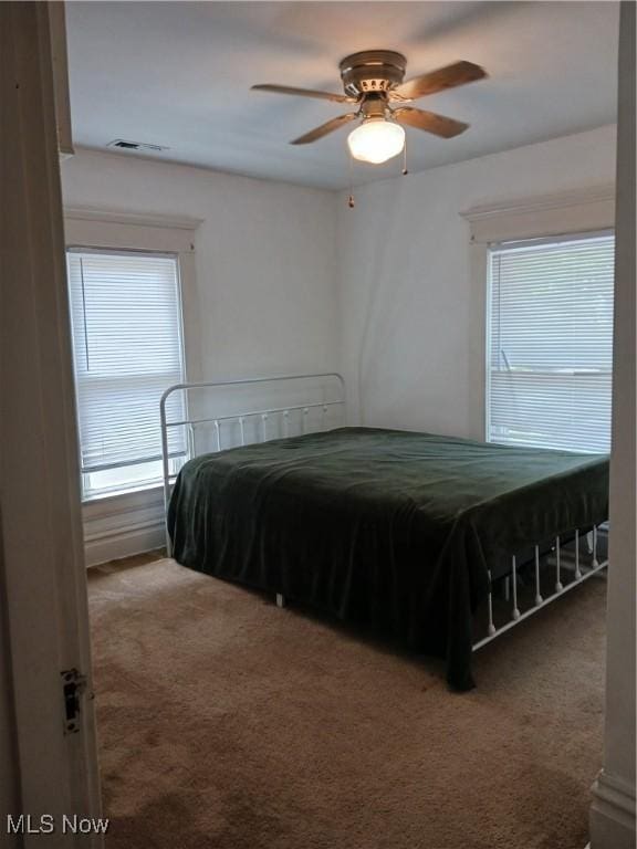 636 4th St, Marietta, OH 45750 - carpeted bedroom with ceiling fan