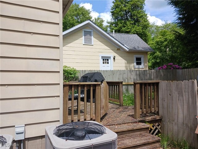 636 4th St, Marietta, OH 45750 - deck with central AC unit