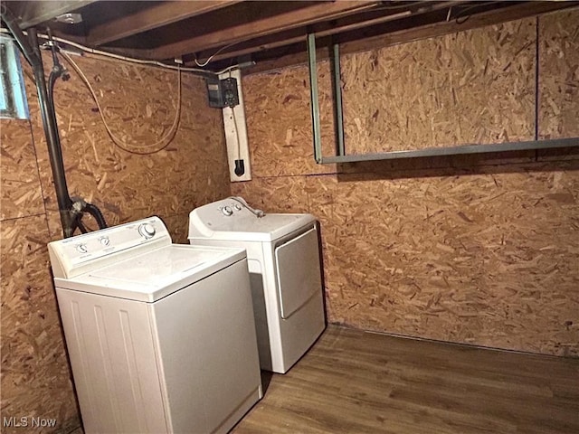385 Truax Ln, Weirton, WV 26062 - washroom featuring independent washer and dryer and wood finished floors