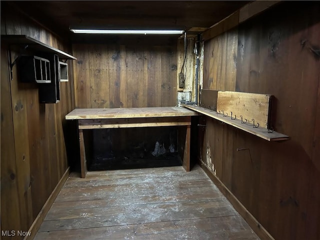 385 Truax Ln, Weirton, WV 26062 - finished below grade area with wooden walls and hardwood / wood-style flooring