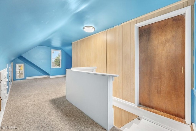 38 W Washington St, Alliance, OH 44601 - bonus room with vaulted ceiling, carpet, and wooden walls